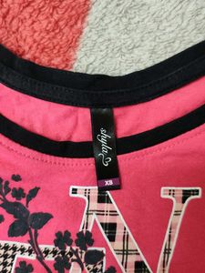 Pink Graphic Print crop /Tee