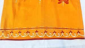 Sleeveless Febric Work Yellow  Kurti 💛