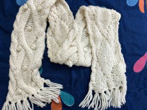 handmade Knit Scarf with Fringe