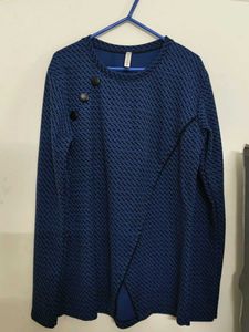A-line Navy Blue Modest Top