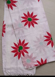 Sunflower White Red Saree