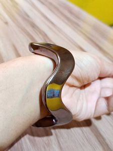 Abstract Silver Bangle