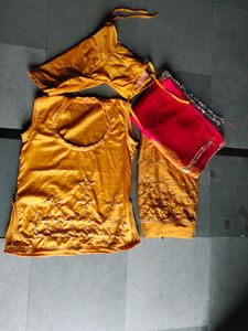 Mustered Color Rajputi Dress
