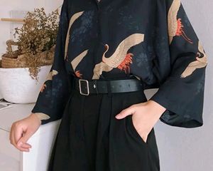 Vintage Crane Print Shirt
