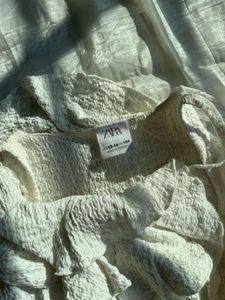 Ivory Ruffle Detail Top