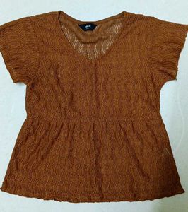 Brown Knit Top