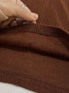 Brown Ribbed Bodycon