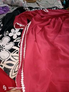 Gajri Colour Beautiful Lace Detailing Naira Kurta