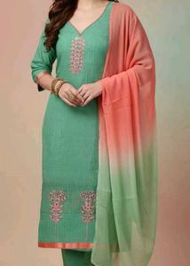 Elegant Green Embroidered Kurta Set
