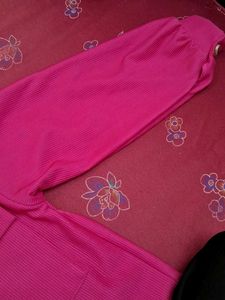 H&amp;M Pink Corduroy Button-Down Top