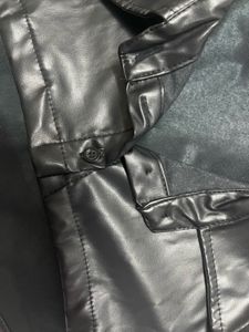 Black Faux Leather short Jacket/shirt