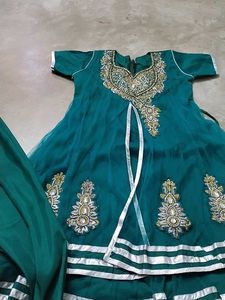 Elegant Green & Silver Anarkali
