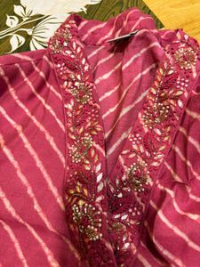 Pink Linen Blend Pants