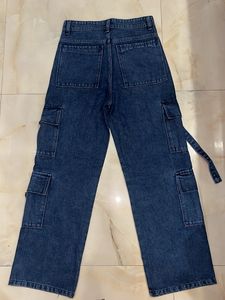 Blue Denim Cargo Jeans