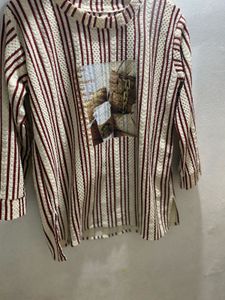 Striped Graphic Print Sweater