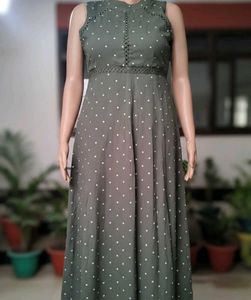 Olive Green Polka Dot Dress