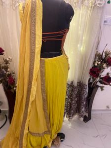 Yellow ready to wear saree