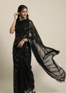 Black georgette Saari