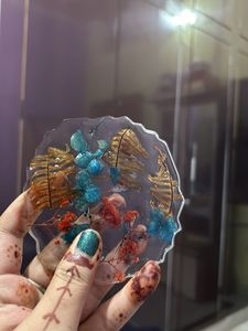 Pack Of 3  Floral Resin Coasters