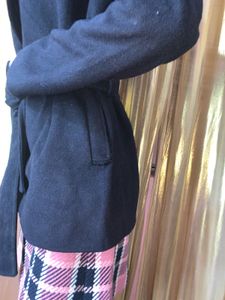 Elegant Black Belted Coat 2dec6