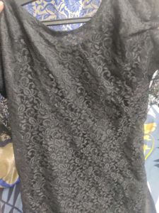 Net Black Kurti For Girls