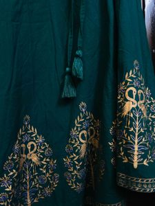 Emerald Green Floral Print Fabric