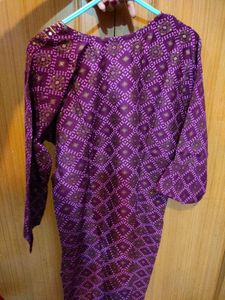 Purple Embroidered Mirror Work Kurti