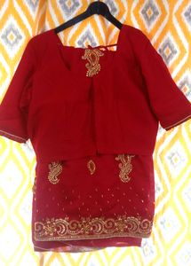 Preloved Red Saree❤️❤️