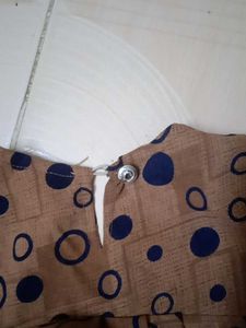 Brown &amp; Navy Circle Print Blouse