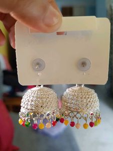 Beautiful colourful jhumka earings 4 pieces