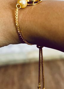 Bracelet With Semi-precious Stones - Gold Plated