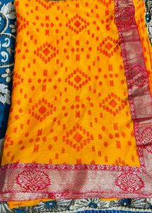 Yellow &amp; Red Geometric Fabric