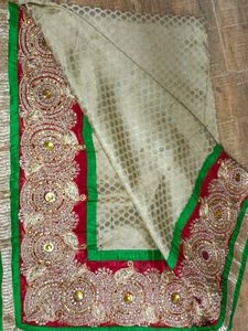 cream colour saree.. with little imperfections.