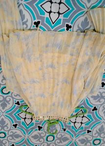 Yellow Floral Pleated Dress
