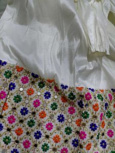 White Dress with Floral Embroidery