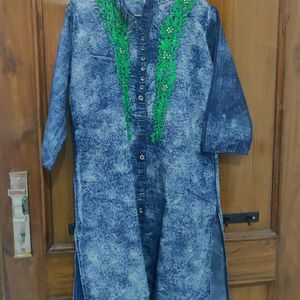 Denim kurti for women size is 42 as shown in image