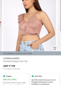 Peach Colour Good Condition Crop Top
