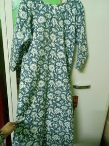 blue floral kurti / kurta set cotton salwar