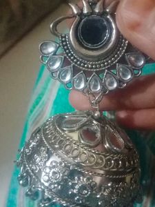 Silver Jhumkha earring