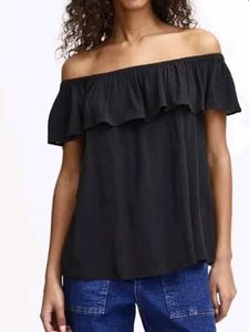 Zara Dupe Black Off shoulder Top