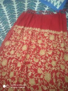 Red Embroidered Dupatta