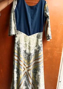 💃 Printed Flared Long Kurti Dress 💙