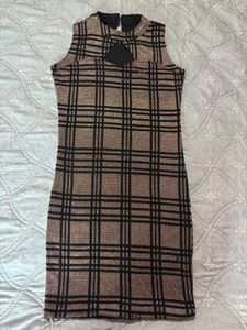 Sleeveless Plaid Bodycon Dress
