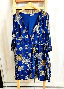 Blue Printed Dress Bust Size-28-30