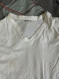 White V-Neck Tee