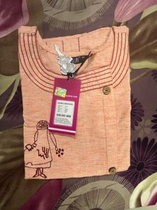 Peach Embroidered Kurti