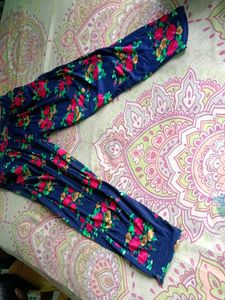 Flower Print Long Pant With 2 Pockets
