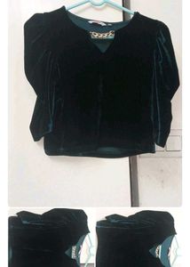 Velvet Chain Detail Top