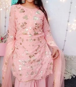 Pink Embroidered Kurta Set