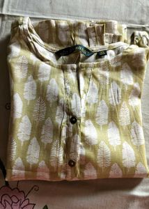 Olive Green Floral Kurta